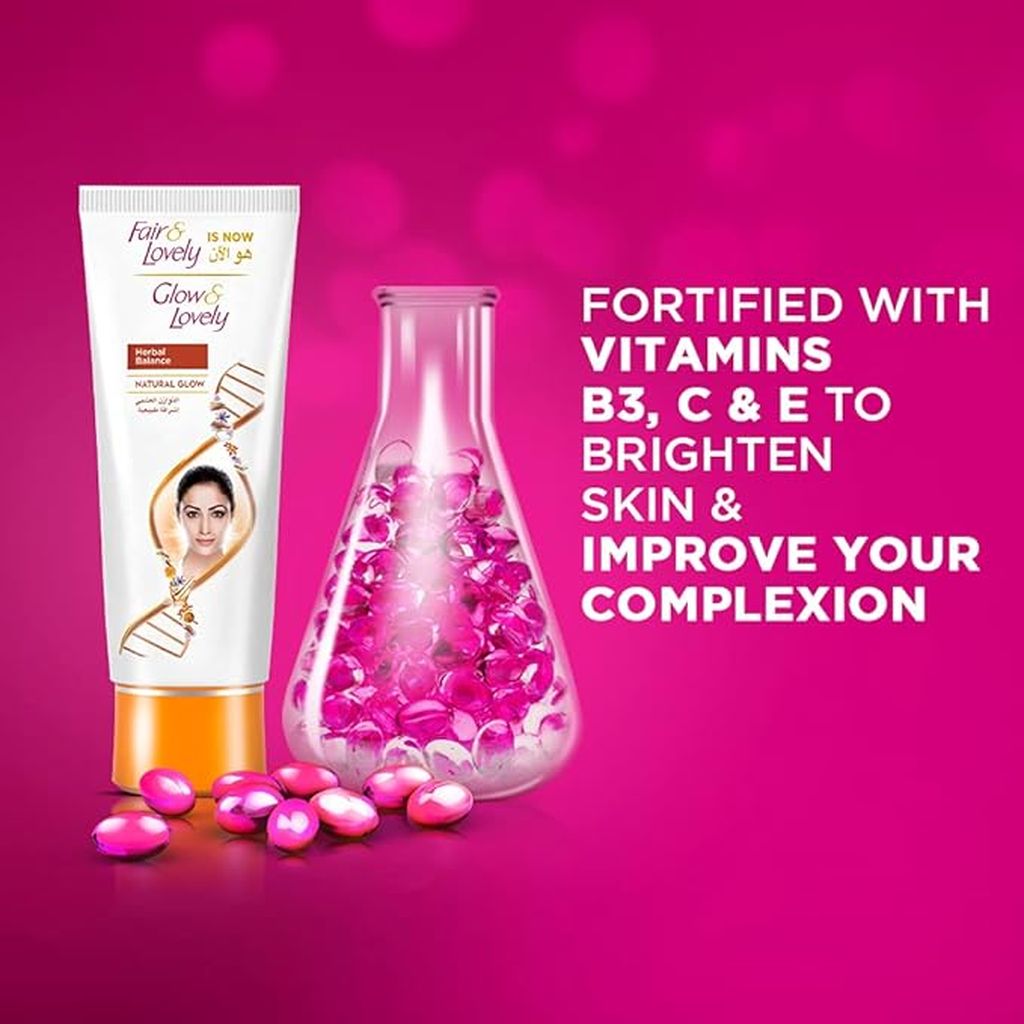 كريم الوجه الطبيعي المتوازن بالأعشاب من Glow & Lovely، 100 غرام