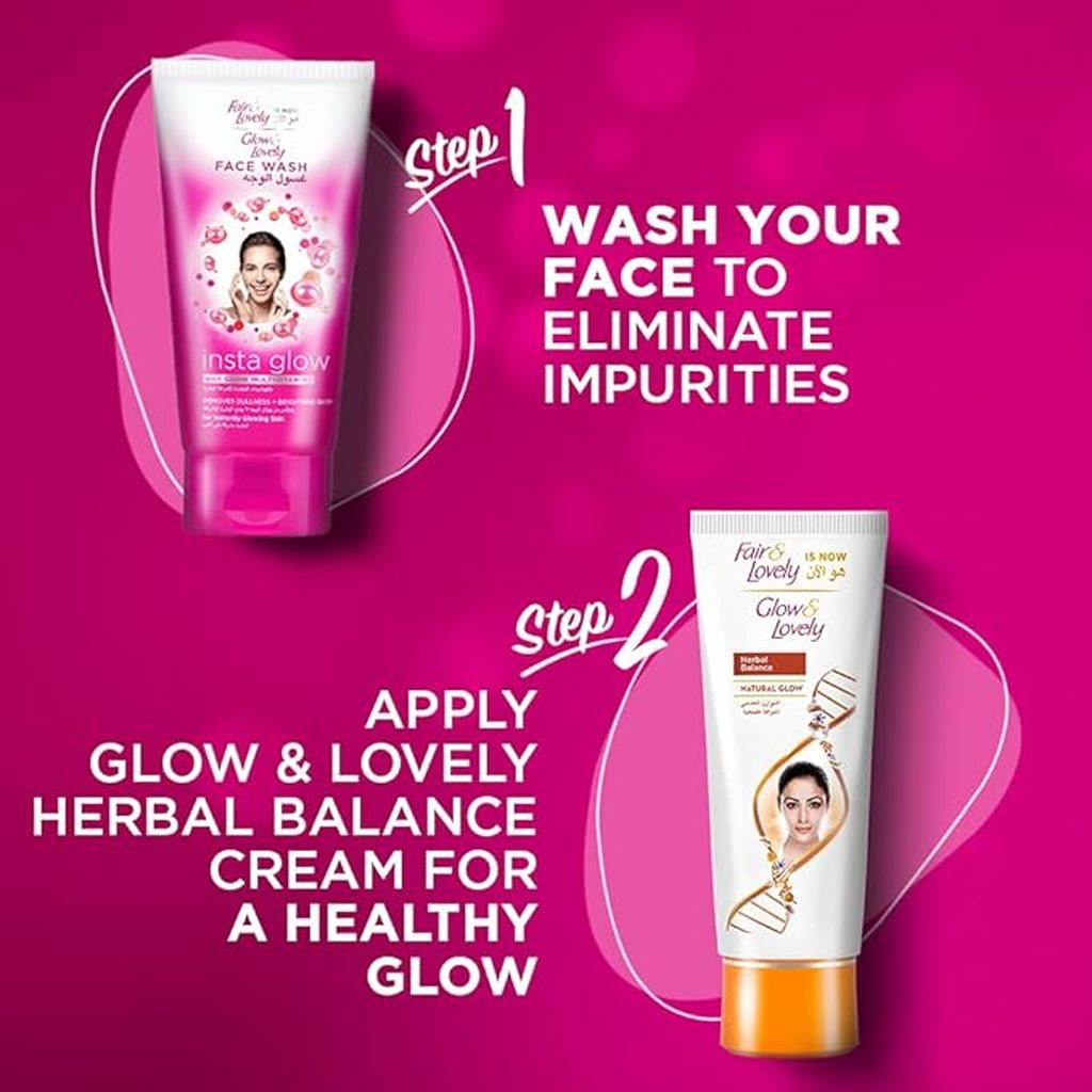 كريم الوجه الطبيعي المتوازن بالأعشاب من Glow & Lovely، 100 غرام