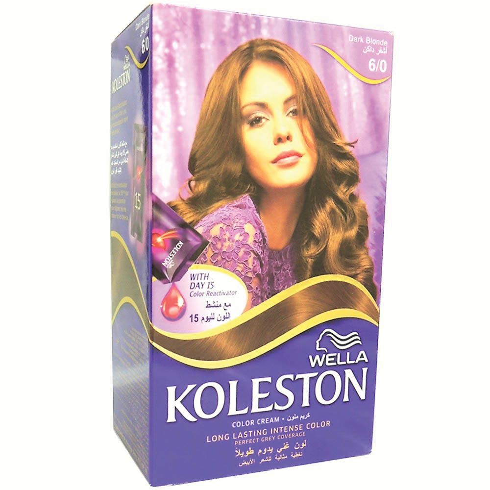 Wella, Koleston Hair Color Cream Dark Blonde 60, Permanent hair color cream for natural dark blonde shade, 60ml