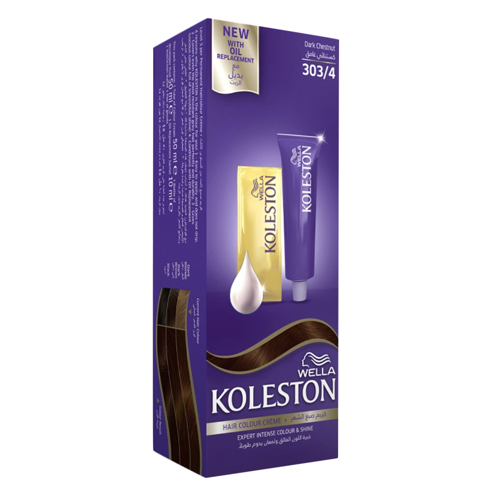 Wella, Koleston Maxi Hair Color 3034 Dark Chestnut, Permanent hair color for rich dark chestnut shade