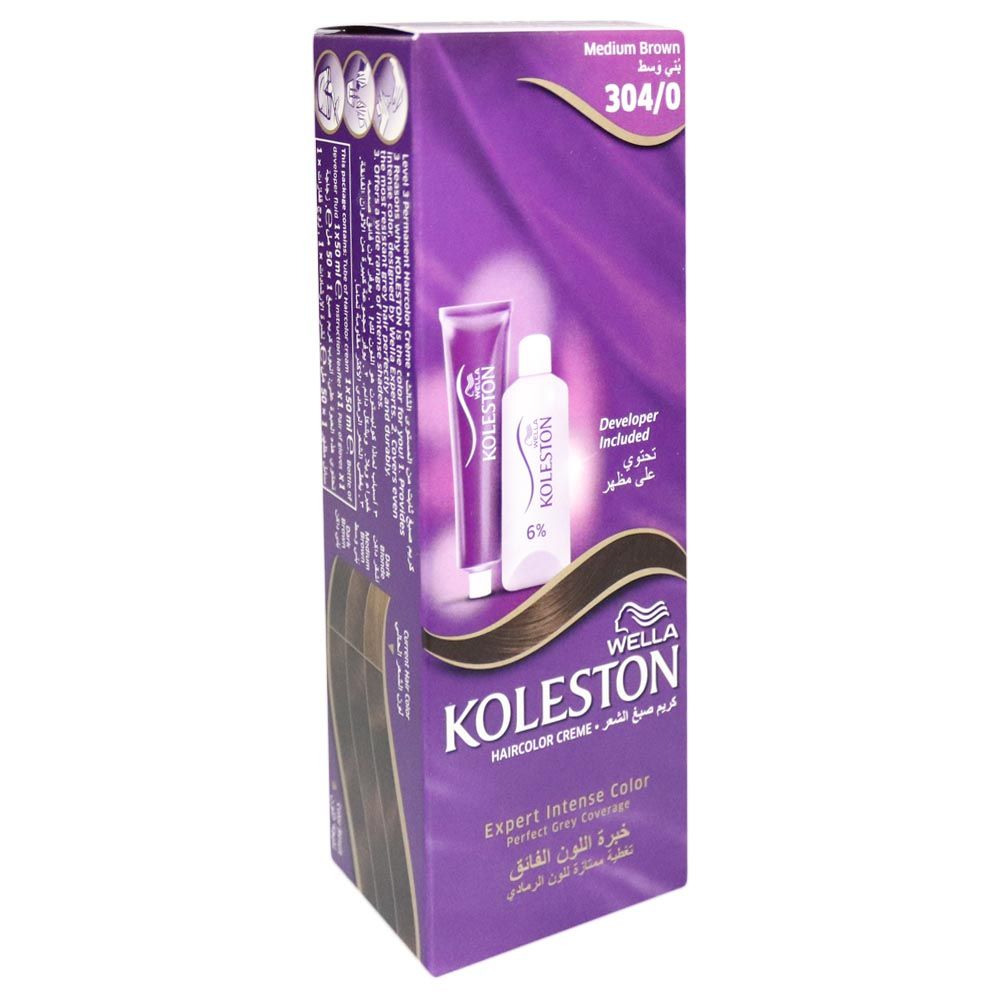 Wella Koleston Hair Color Cream Medium Brown 304/0