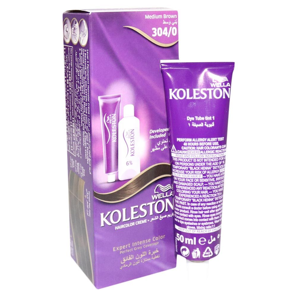 Wella Koleston Hair Color Cream Medium Brown 304/0