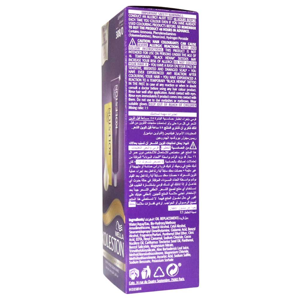 Wella Koleston Hair Colour Cream Light Blonde 308/0