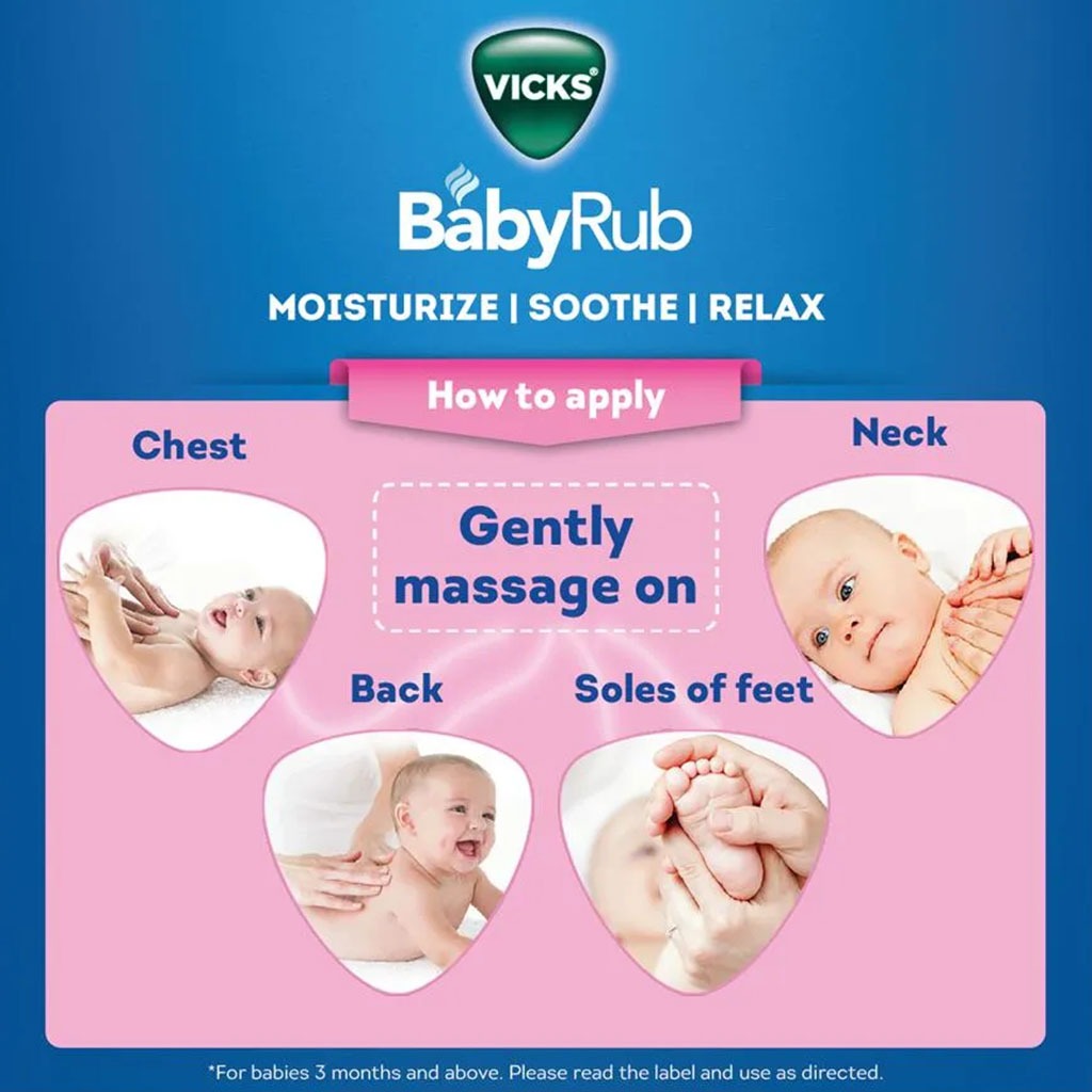 Vicks Babyrub Non-Medicated Soothing Ointment For 3+ Month Baby, 50G
