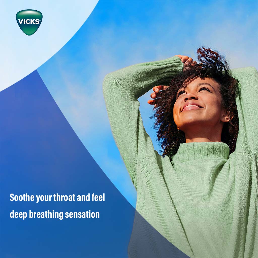 Vicks Soothing & Refreshing Throat Drops With Wild Cherry & Eucalyptus 40g