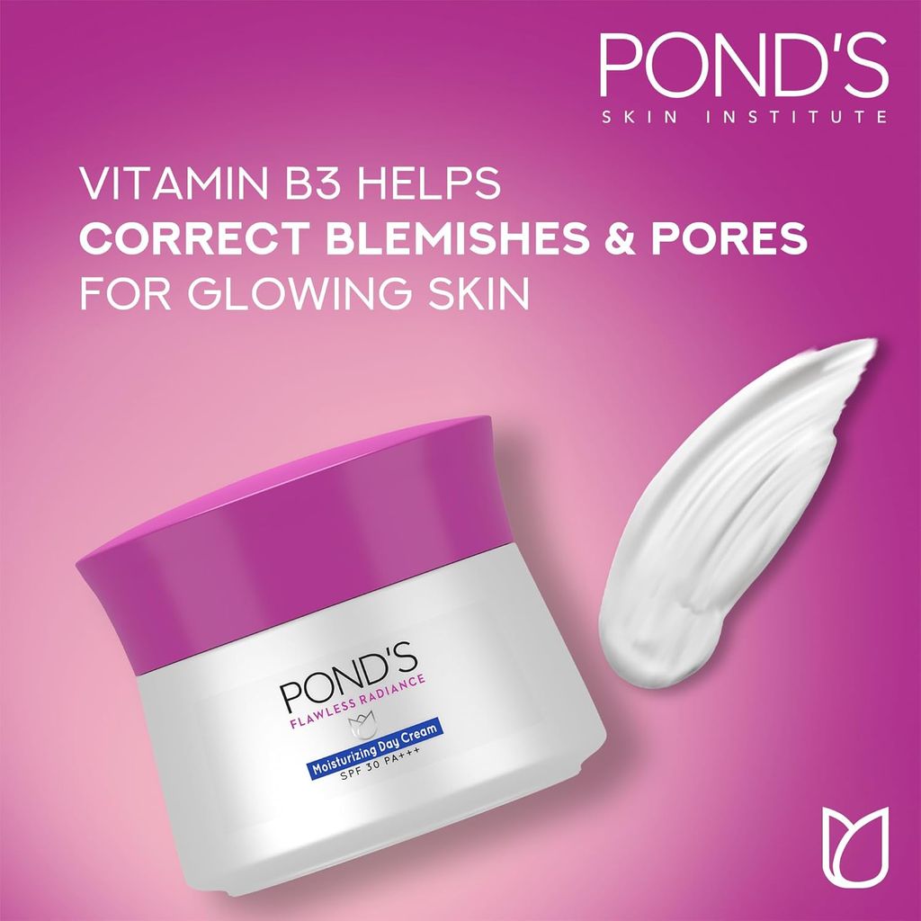 Pond's, Flawless radiance SPF 30 moisturizing day cream, Brightening cream with sun protection and hydration, 50 g