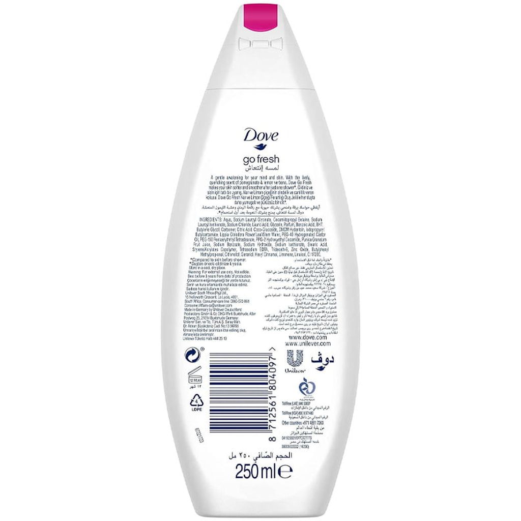Dove, Reviving Body Wash and Bath Loofah, Revitalizing body wash with exfoliating loofah, 250ml