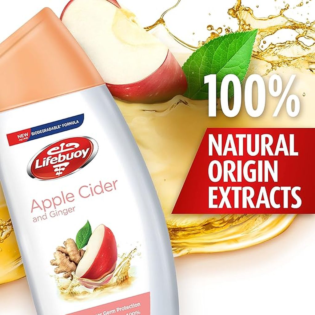 Lifebuoy, Apple Cider antibacterial body wash, Deep cleansing body wash with apple cider benefits, 300 ml