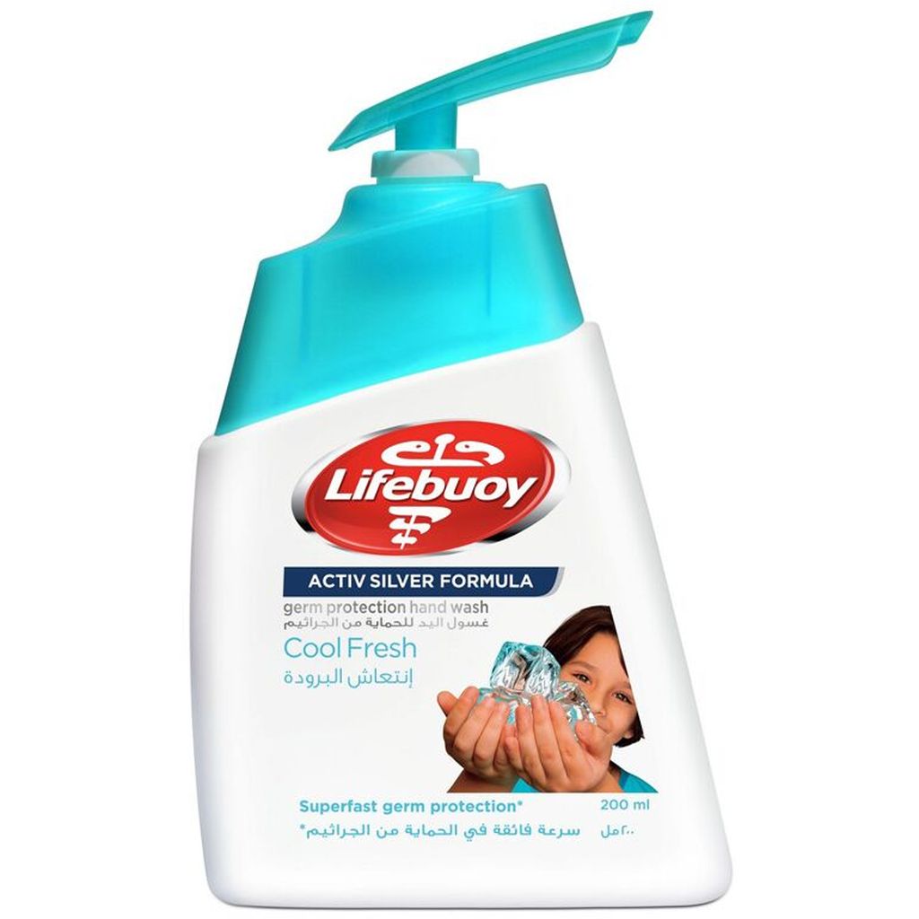 Lifebuoy, Cool fresh hand wash, Antibacterial hand wash with refreshing scent, 200ml