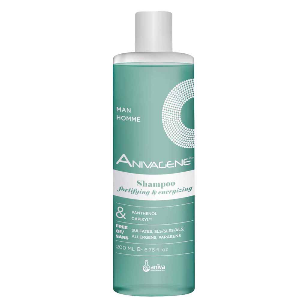 Anivagene, Fortifying and energizing shampoo for man, Strengthening shampoo for healthy scalp, 200ml