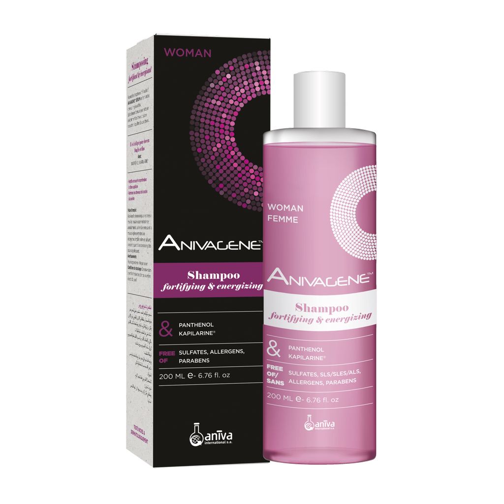 Anivagene, Fortifying and energizing shampoo for women, Strengthening shampoo for healthy hair, 200ml