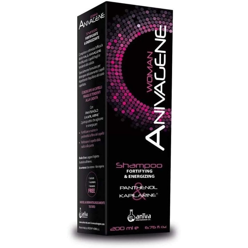 Anivagene, Fortifying and energizing shampoo for women, Strengthening shampoo for healthy hair, 200ml