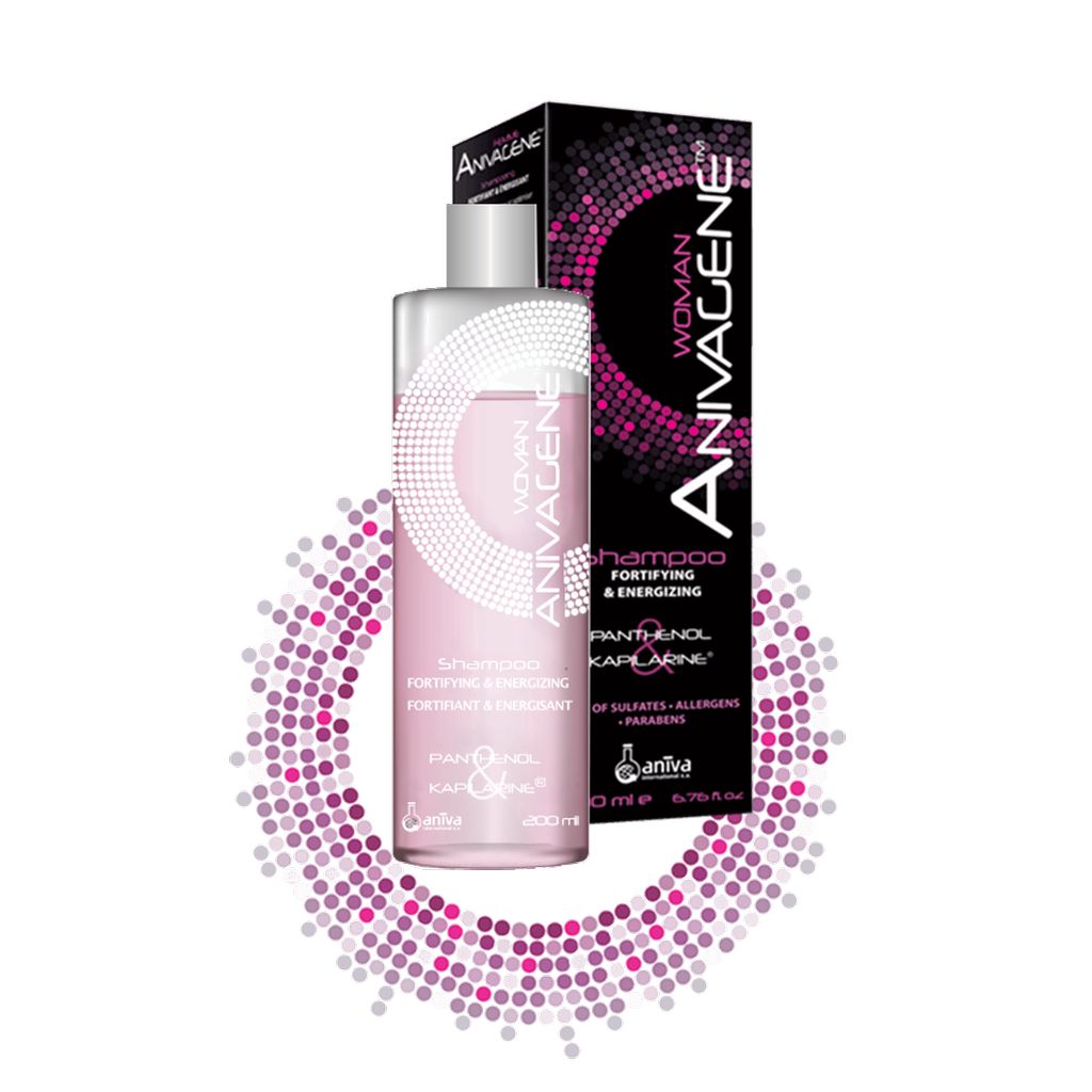 Anivagene, Fortifying and energizing shampoo for women, Strengthening shampoo for healthy hair, 200ml