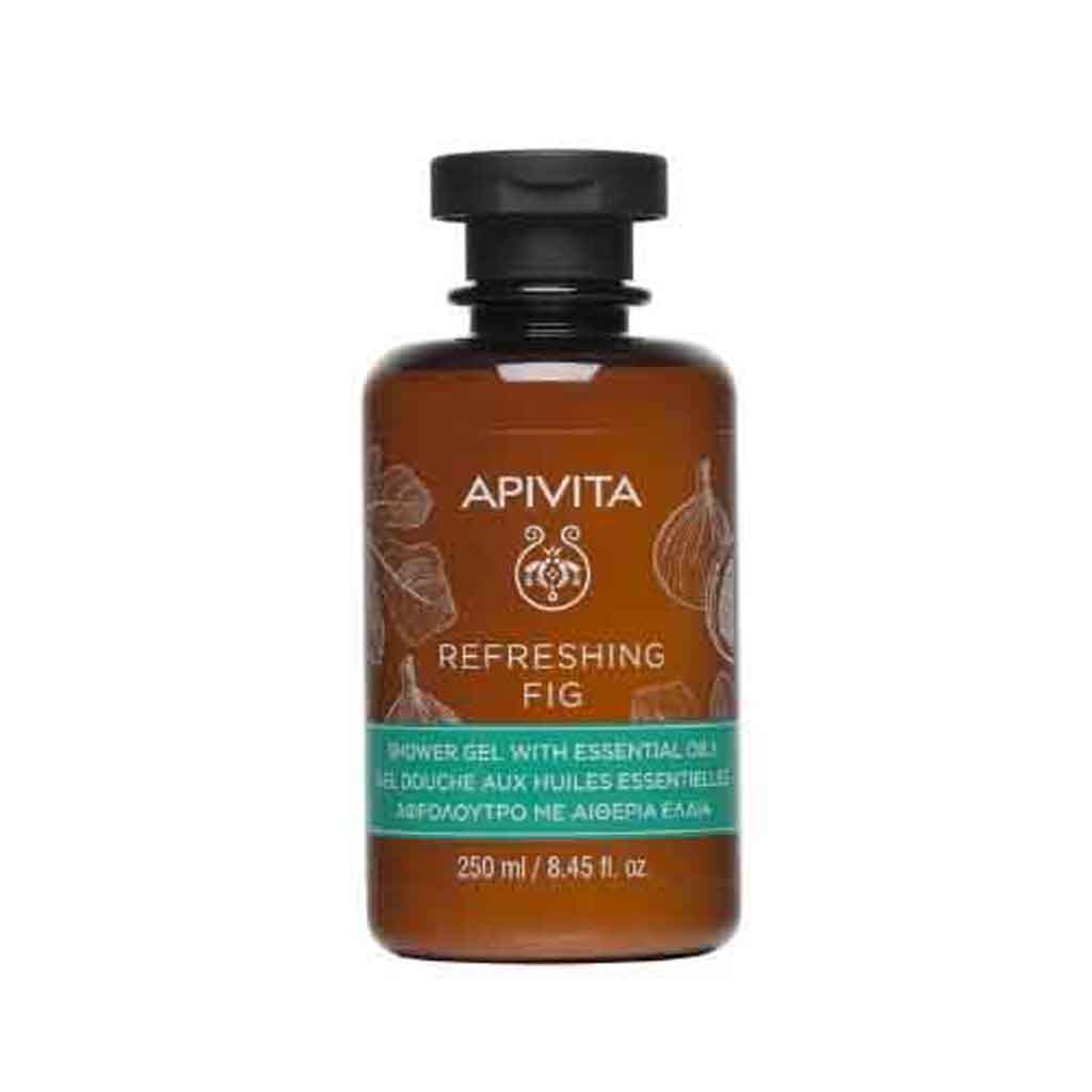 Apivita, Refreshing Fig Shower Gel, Energizing formula with essential oils for soft skin, 250 ml