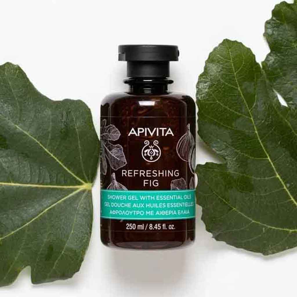 Apivita, Refreshing Fig Shower Gel, Energizing formula with essential oils for soft skin, 250 ml