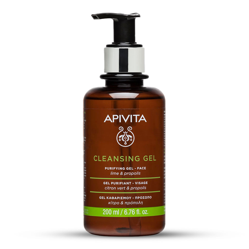 Apivita, Purifying Cleansing Gel, Deep cleansing with propolis and lime extracts, 200 milliliters