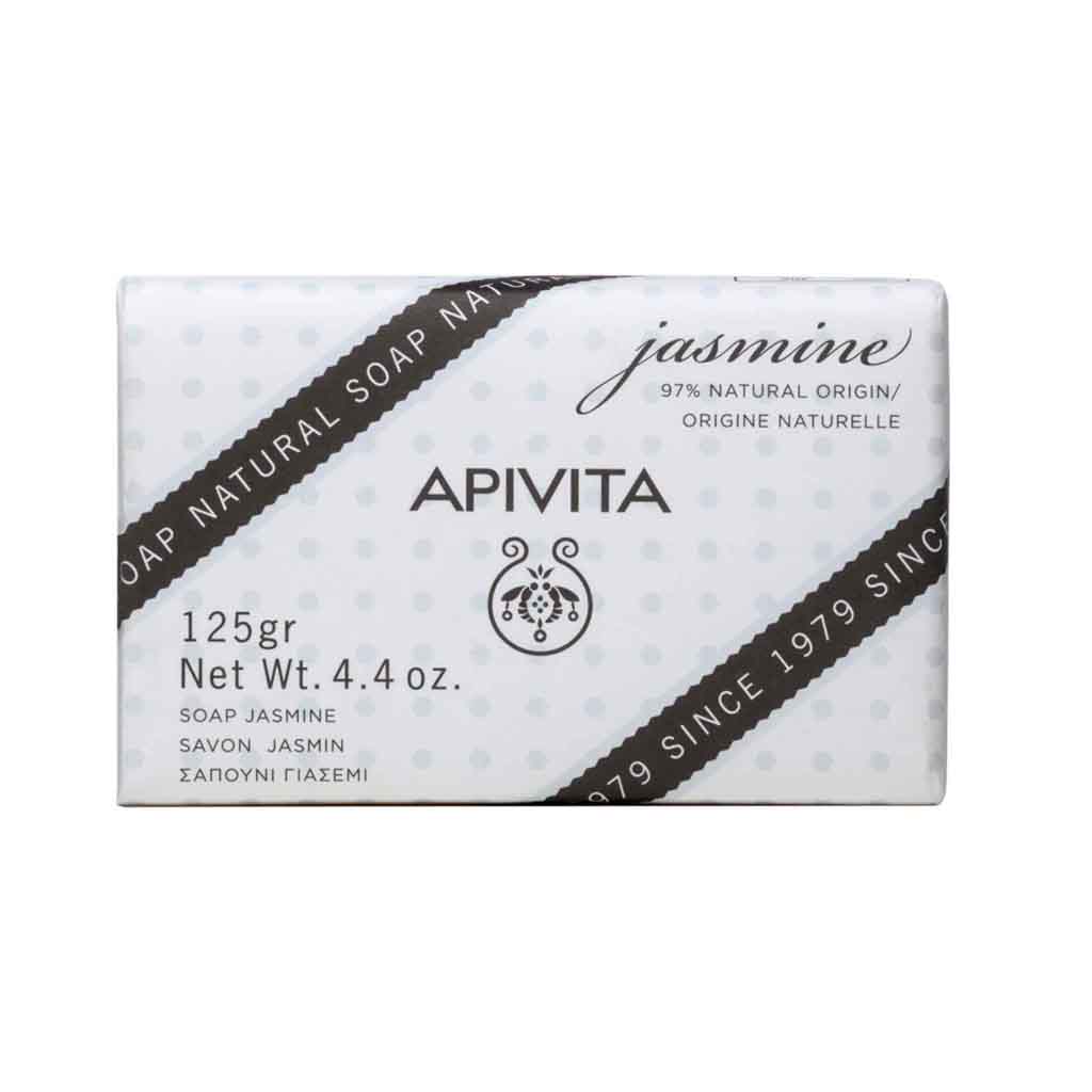 Apivita, Natural Soap, Jasmine scented soap with moisturizing natural ingredients, 125 g