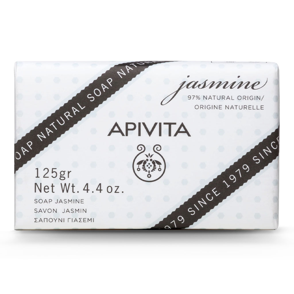 Apivita, Natural Soap, Jasmine scented soap with moisturizing natural ingredients, 125 g