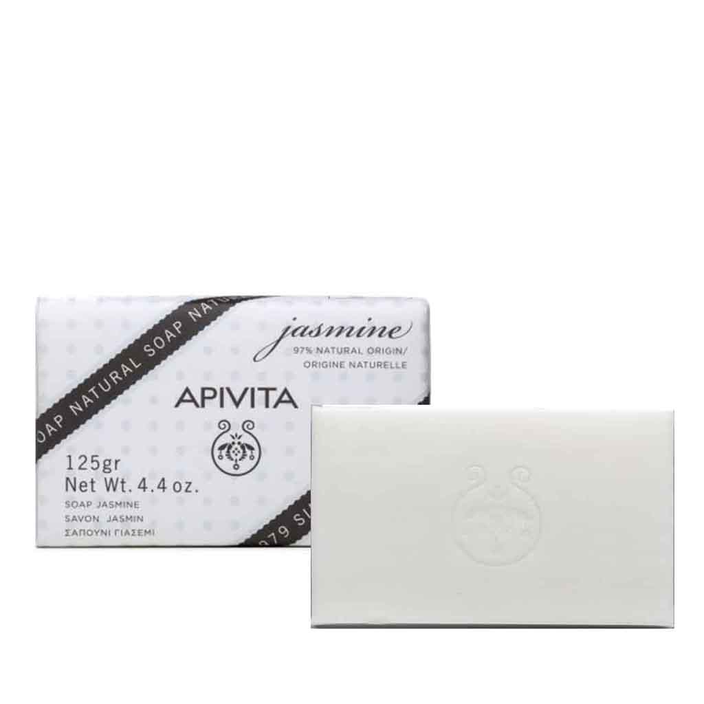 Apivita, Natural Soap, Jasmine scented soap with moisturizing natural ingredients, 125 g