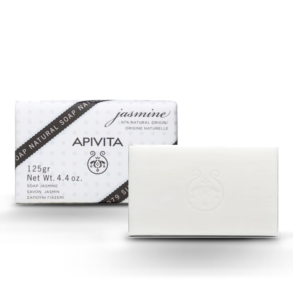 Apivita, Natural Soap, Jasmine scented soap with moisturizing natural ingredients, 125 g