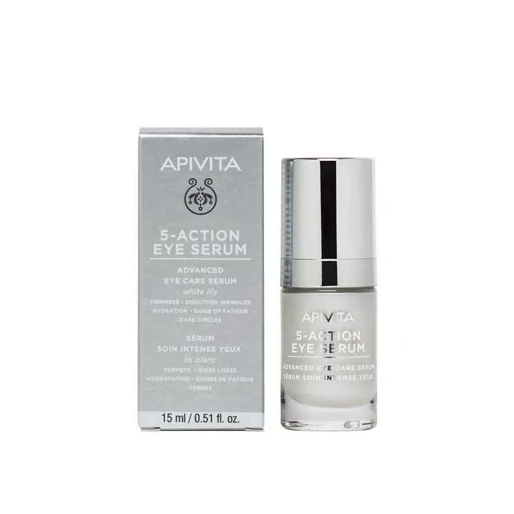 Apivita, 5-Action Eye Serum, Anti-aging eye serum with natural botanical extracts, 15 ml