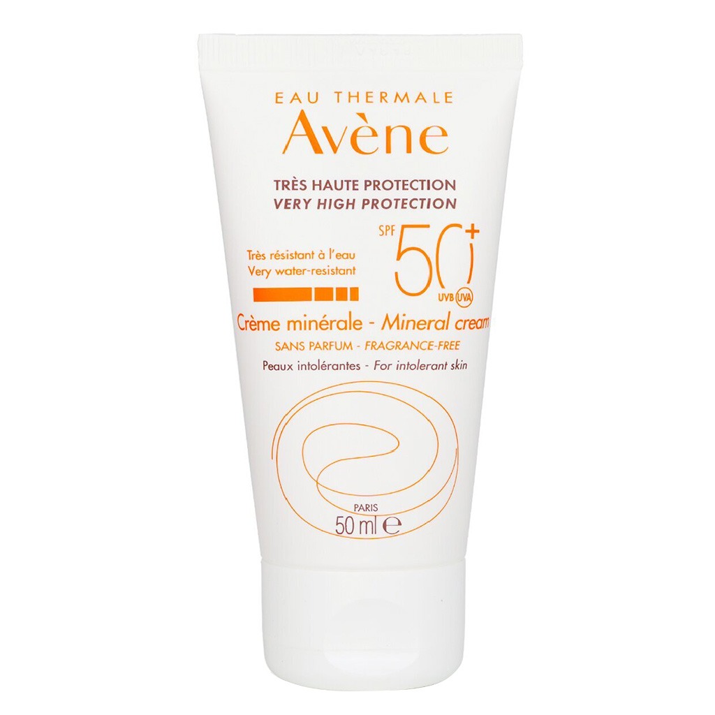 Avene, Sun Care Mineral Cream SPF 50+, High protection mineral sunscreen for sensitive skin, 50 ml