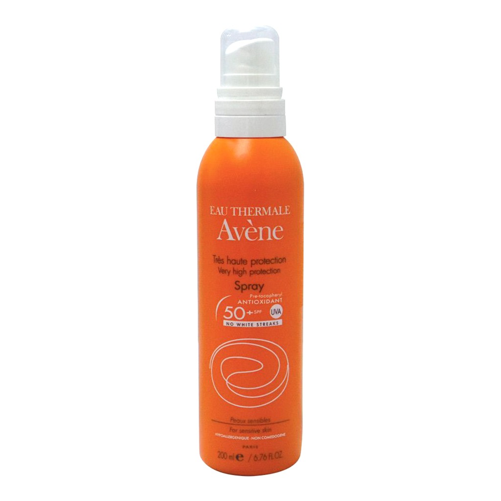 Avene, Sun Care Spray No White Streaks SPF 50+, High protection sun spray with no white residue, 200 ml