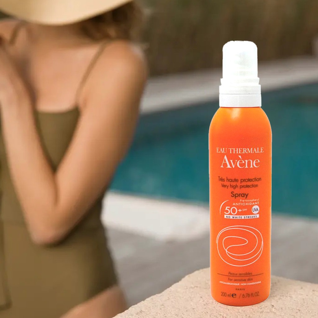 Avene, Sun Care Spray No White Streaks SPF 50+, High protection sun spray with no white residue, 200 ml