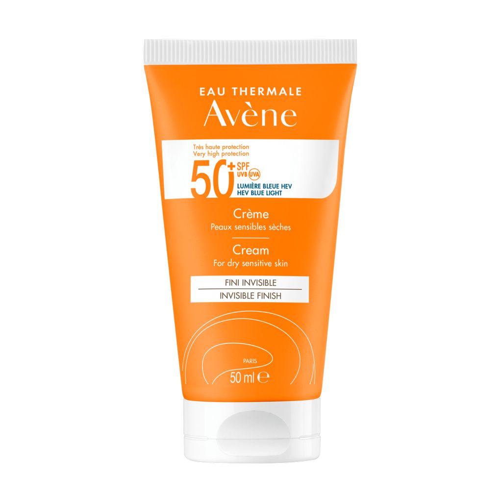 أفين كريم عامل حماية من الشمس SPF50+ بدون خطوط بيضاء 50 ملل