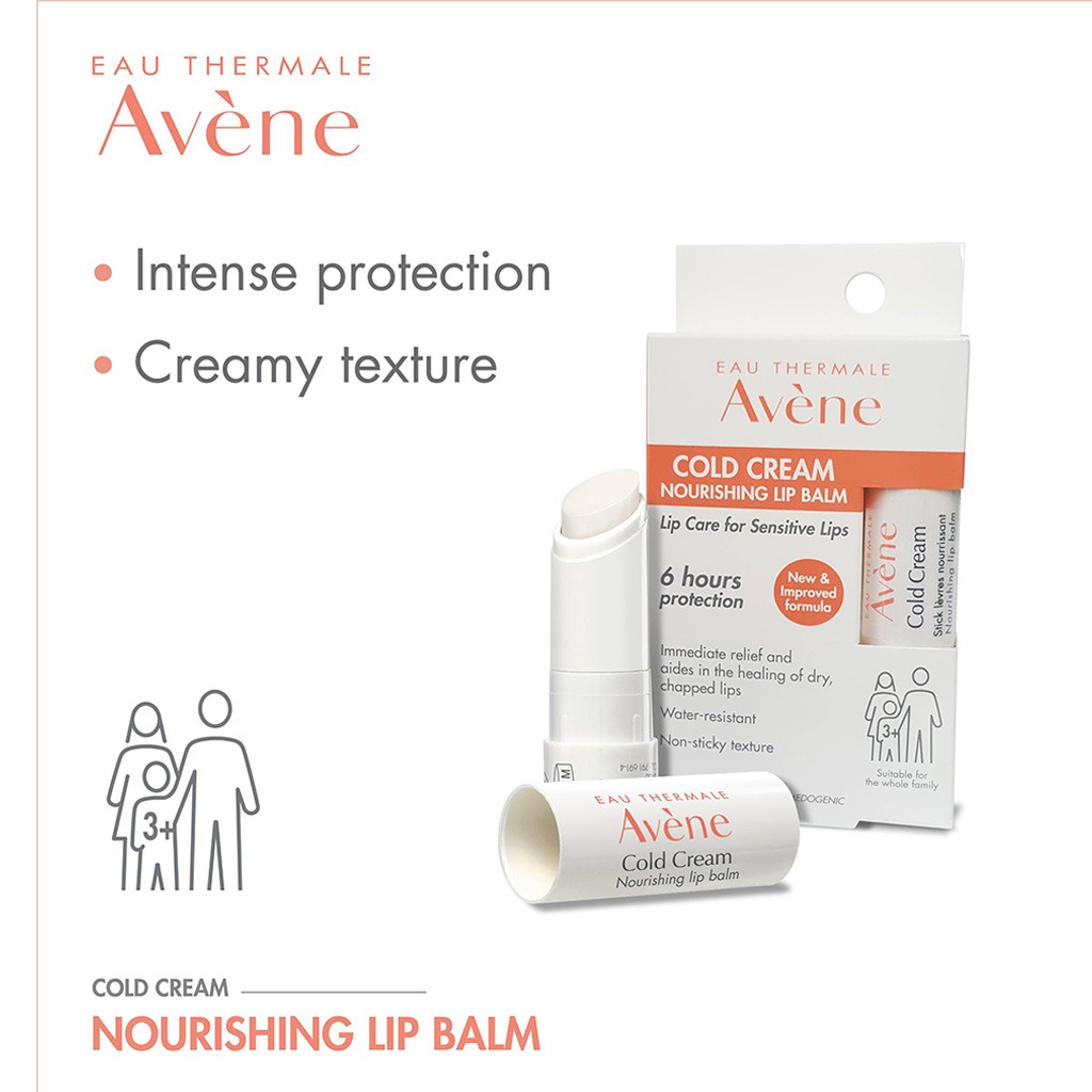 Avène, Cold Cream Lip Balm, Nourishing lip balm, 4 g