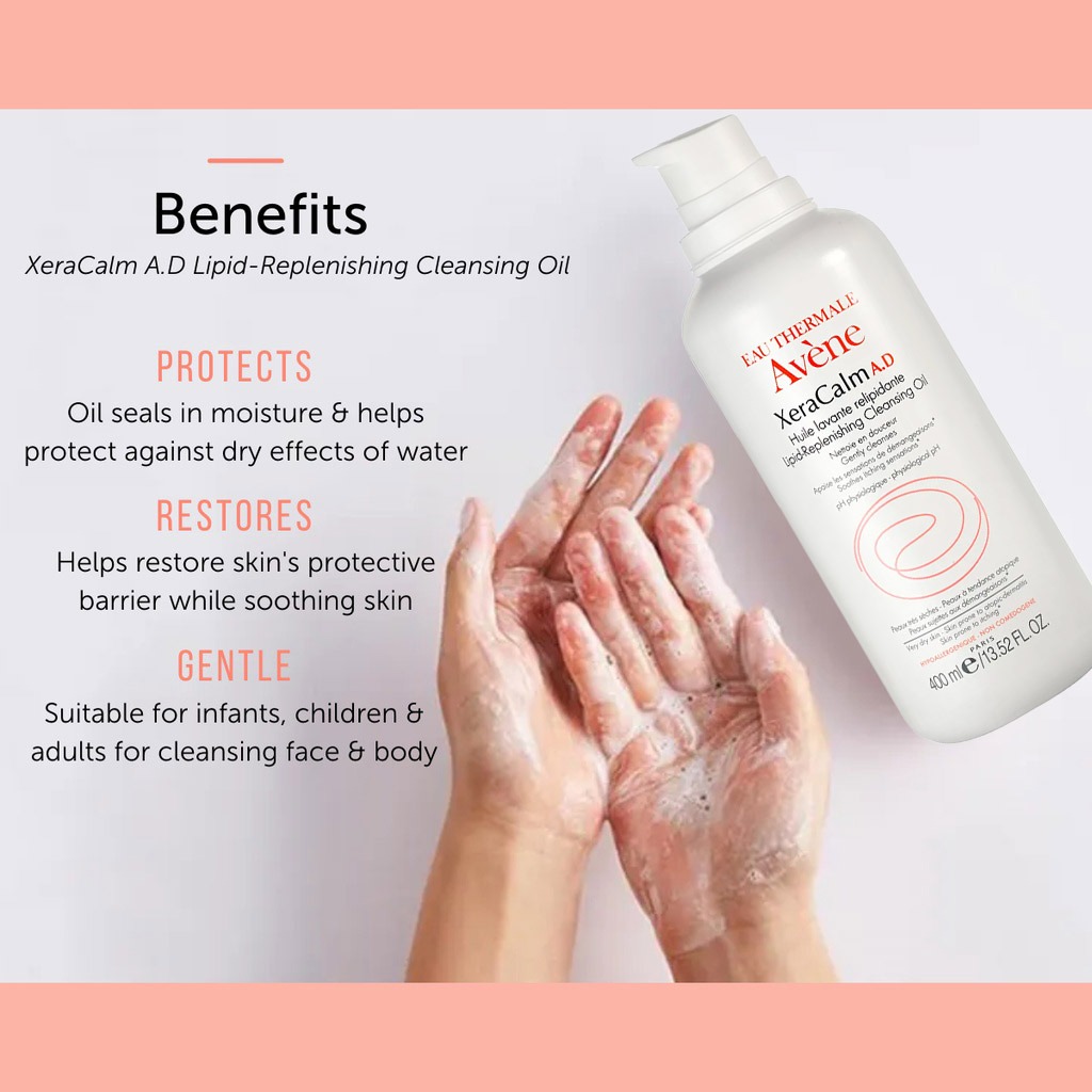 Avene, Xeracalm Lipid Replenishing Cleansing Oil, Soothing cleansing oil for dry sensitive skin, 400ml