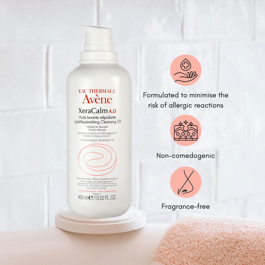 Avene, Xeracalm Lipid Replenishing Cleansing Oil, Soothing cleansing oil for dry sensitive skin, 400ml