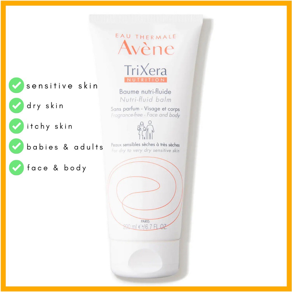 Avene, Trixera Nutrition Nutri-Fluid Balm, Emollient balm for dry and sensitive skin, 200ml