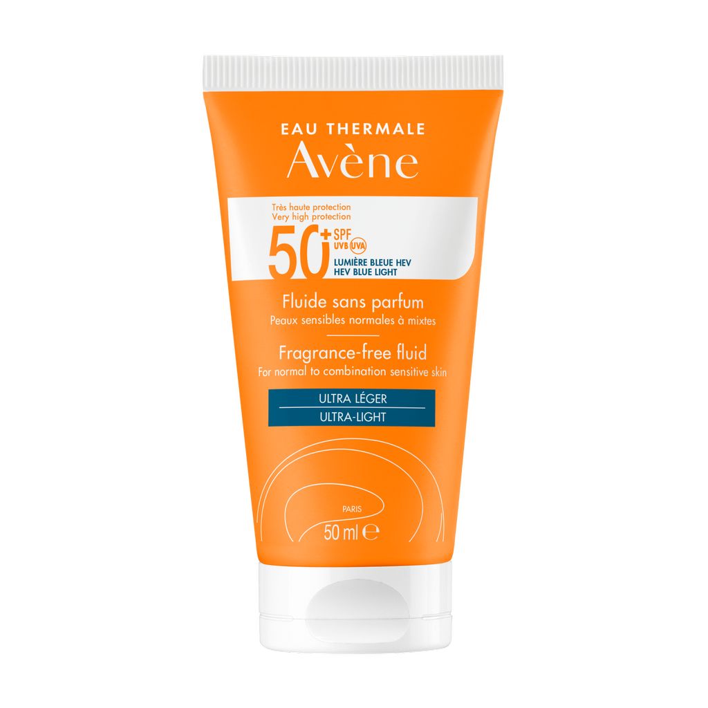Avène, SPF 50+ Fluid, Lightweight facial sunscreen, 50 ml