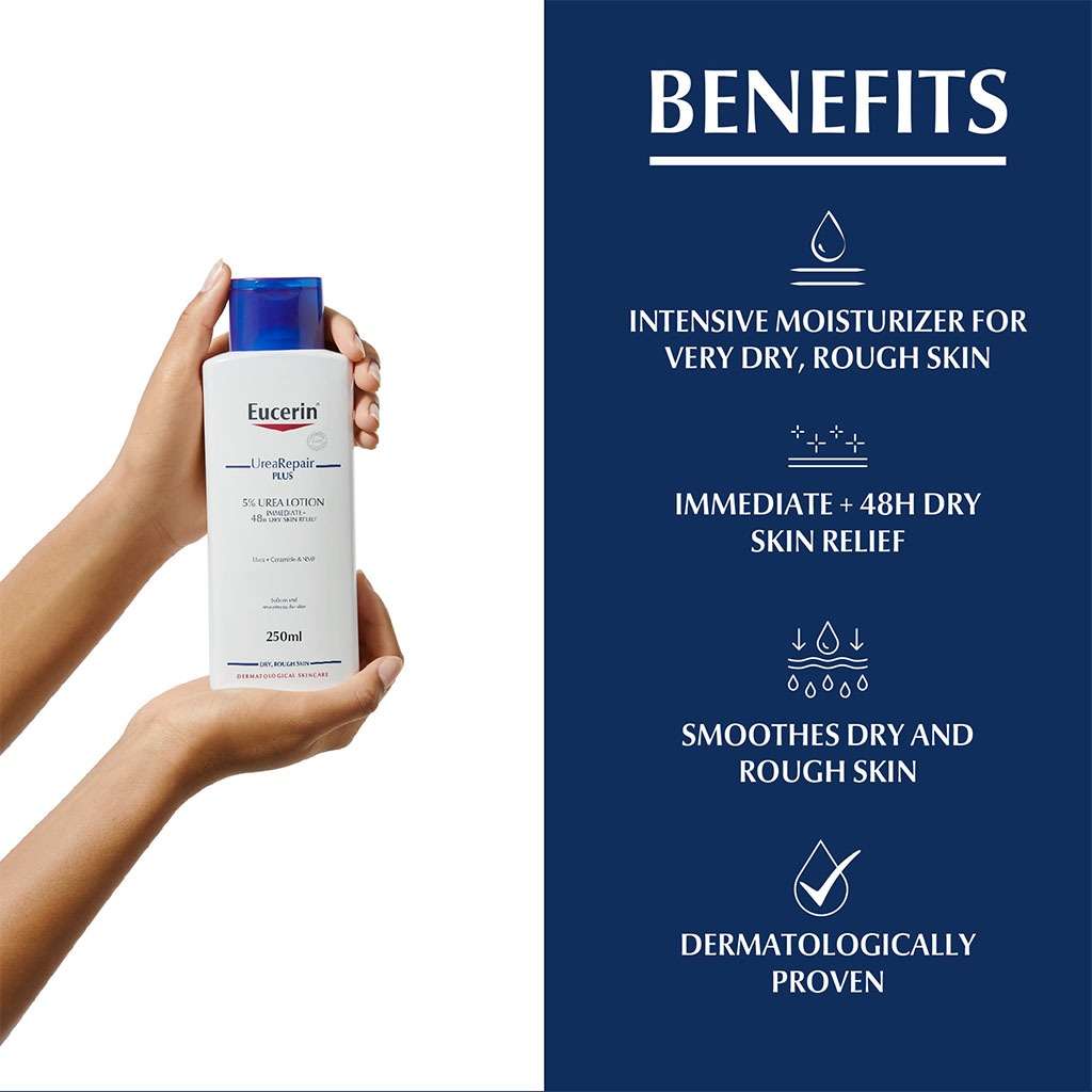 Eucerin, UreaRepair Plus 5% Urea Moisturizing Lotion, Intensive moisturizing lotion for very dry skin, 250ml