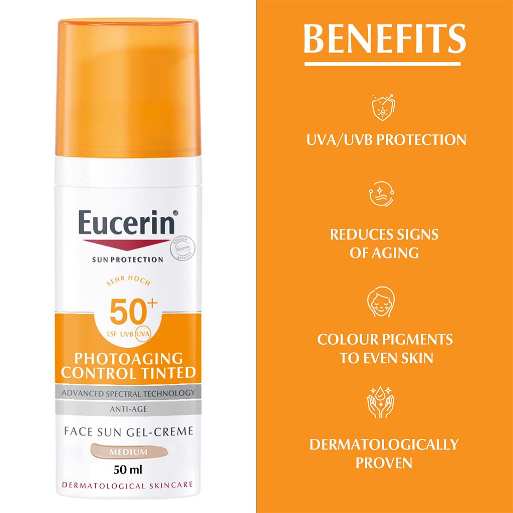 Eucerin Oil Control Tinted Sun Protection Cream Medium SPF50 50ml