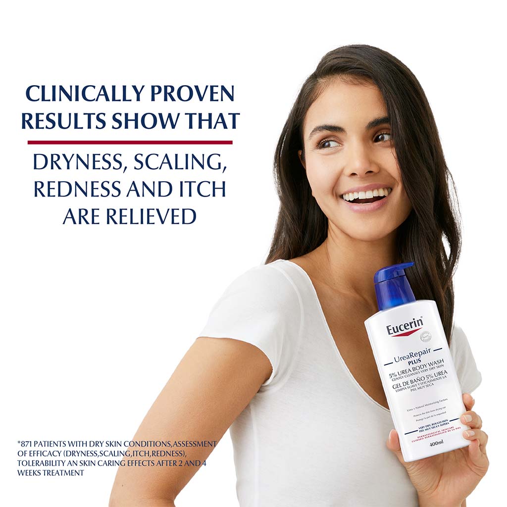 Eucerin, UreaRepair Plus 5% Urea Body Wash, Moisturizing body wash for dry and rough skin, 400ml