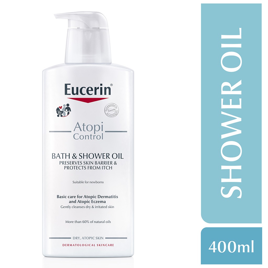 Eucerin, AtopiControl Bath & Shower Oil, Soothing oil for atopic dermatitis relief, 400ml