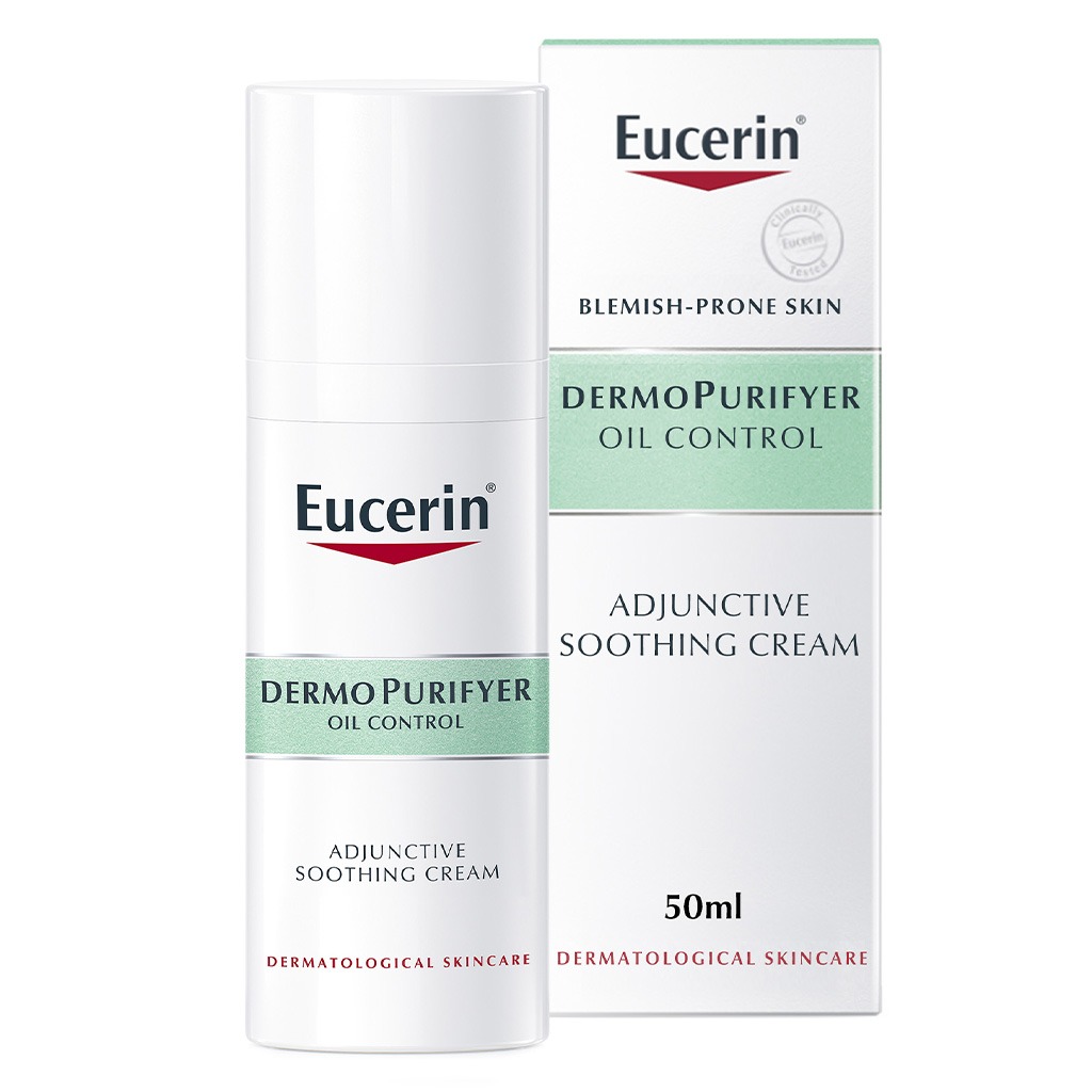 Eucerin, Dermopurifyer Adjunctive Soothing Cream, Soothing cream for acne-prone skin, 50ml