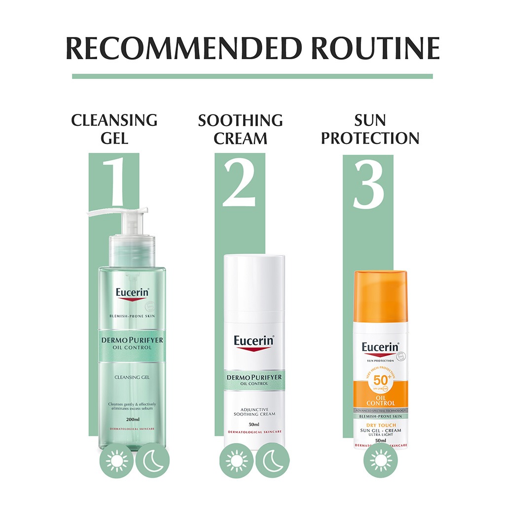 Eucerin, Dermopurifyer Adjunctive Soothing Cream, Soothing cream for acne-prone skin, 50ml