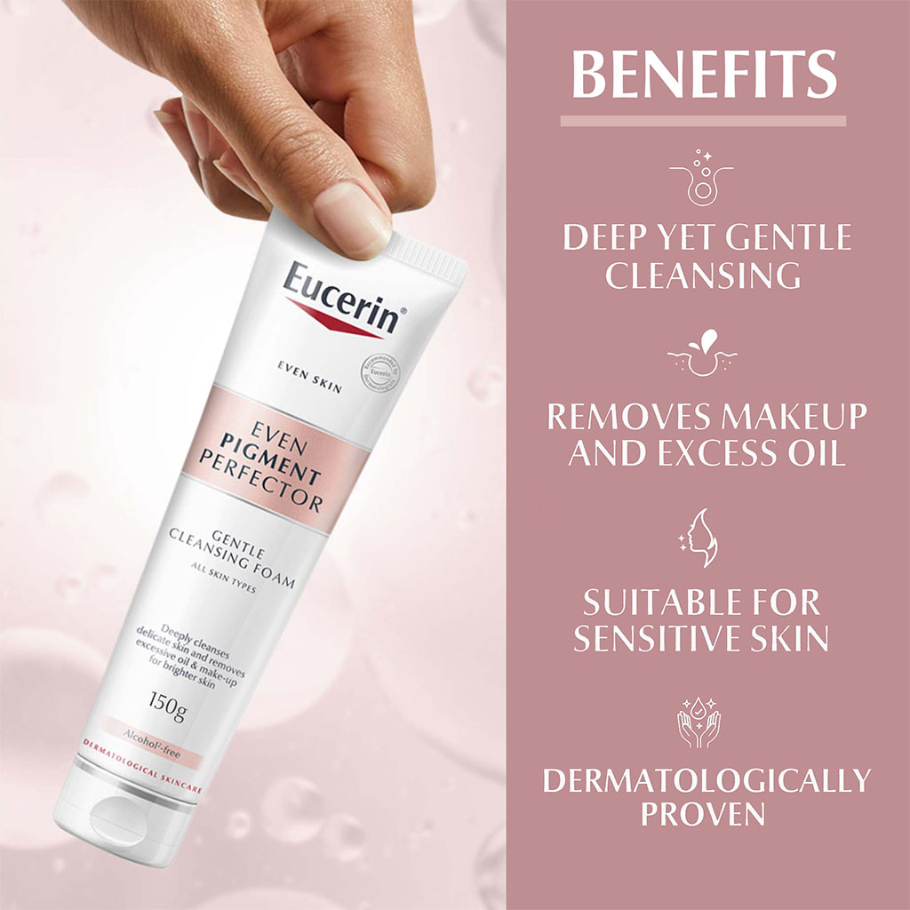 Eucerin, Even Pigment Perfector Facial Cleansing Foam, Gentle cleansing foam for uneven skin tone, 160ml
