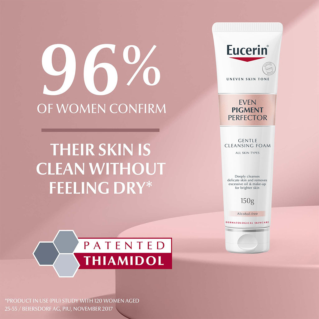 Eucerin, Even Pigment Perfector Facial Cleansing Foam, Gentle cleansing foam for uneven skin tone, 160ml