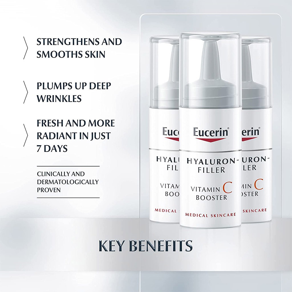 Eucerin, Hyaluron-Filler Vitamin C Booster, Anti-aging serum with vitamin C for radiant skin, 8ml