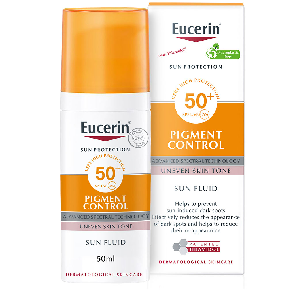 Eucerin, Even Pigment Perfector Sun Fluid SPF 50+, High protection sunscreen for uneven skin tone, 50 ml