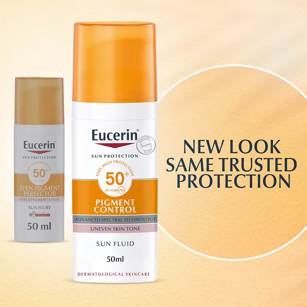 Eucerin, Even Pigment Perfector Sun Fluid SPF 50+, High protection sunscreen for uneven skin tone, 50 ml