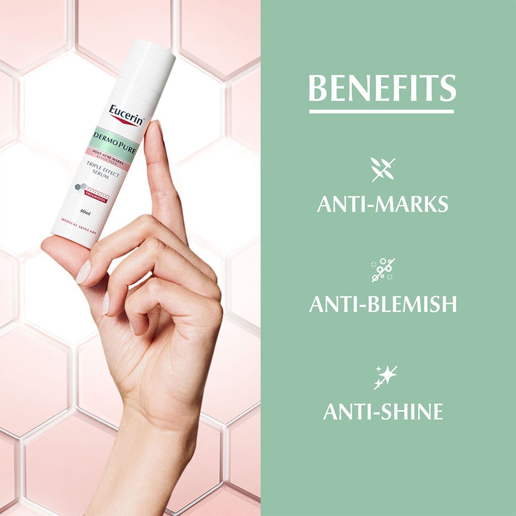 Eucerin, Dermopurifyer Triple Effect Serum with Thiamidol, Serum for acne-prone and pigmented skin, 40ml