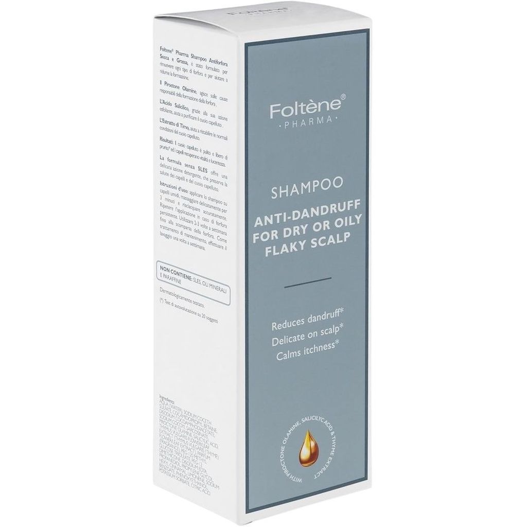 Foltene, Antidandruff Shampoo for Dry or Oily Flaky Scalp, Dandruff treatment shampoo for dry and oily scalp, 200ml