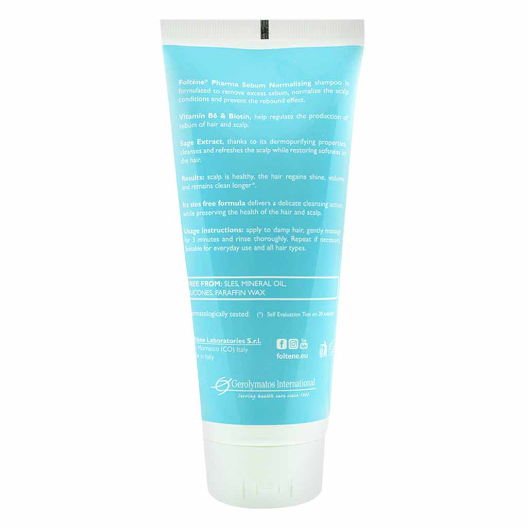 Foltene Pharma, Sebum Normalizing Shampoo, Balancing shampoo for oily scalp control, 200 ml