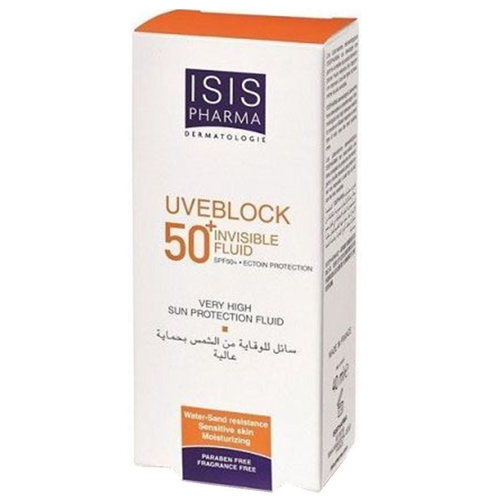 Isispharma, UVE Block SPF 50+ Invisible Fluid, Lightweight invisible sunscreen fluid, 40ml