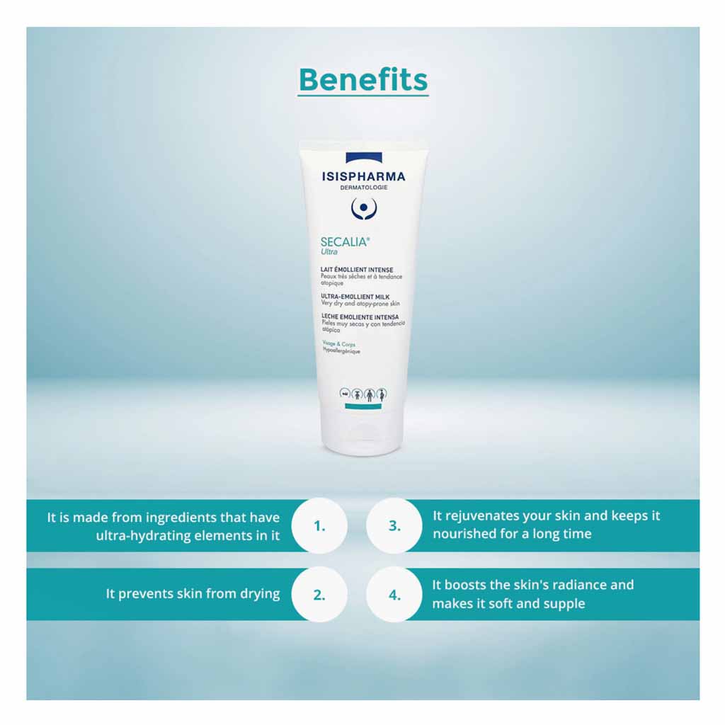 Isispharma Secalia Ultra-Emollient Face And Body Moisturizer Milk Cream 200ml